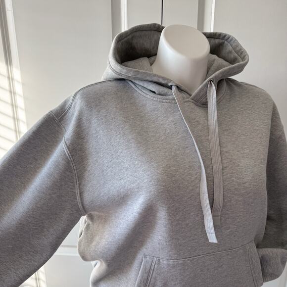 Athleta Heather Gray 24/7 Hoodie Pullover Kangaroo Front Pocket Sweatshirt XLw - Picture 2 of 11